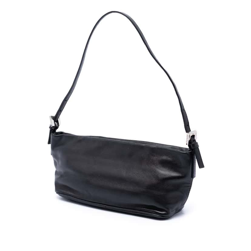Fendi Leather FF Baguette Shoulder Bag Black Leather Very good condition - Back View