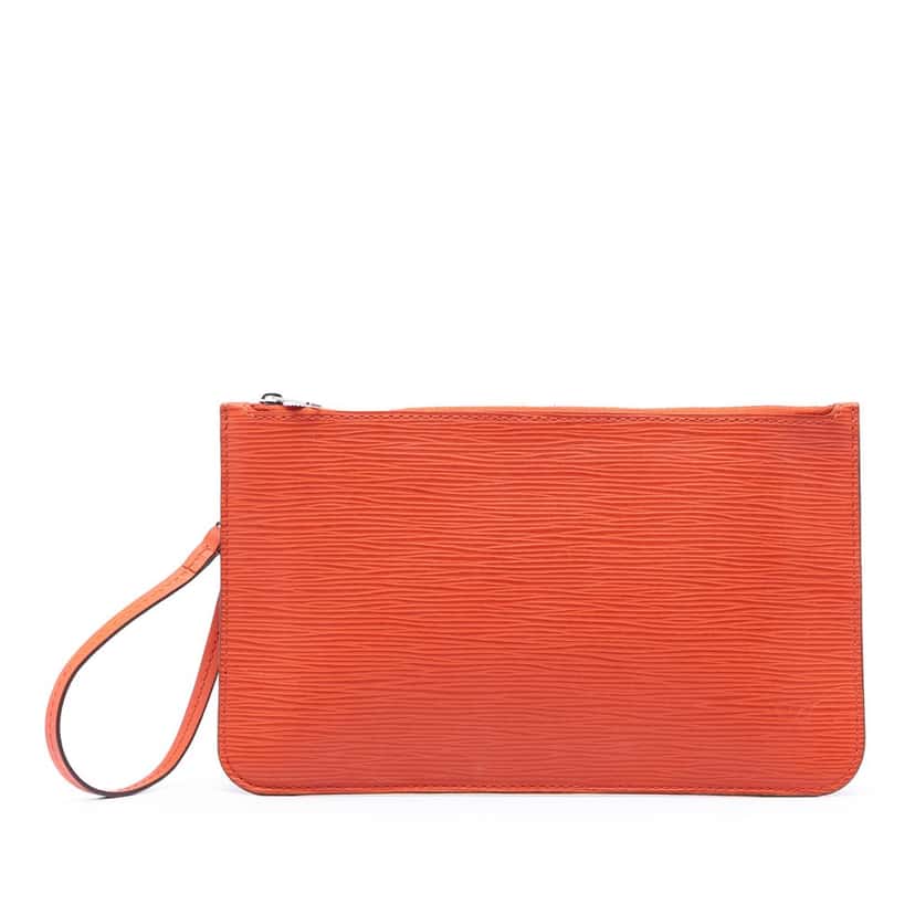 Louis Vuitton Epi Neverfull Pouch Orange Leather Very good condition - Front View