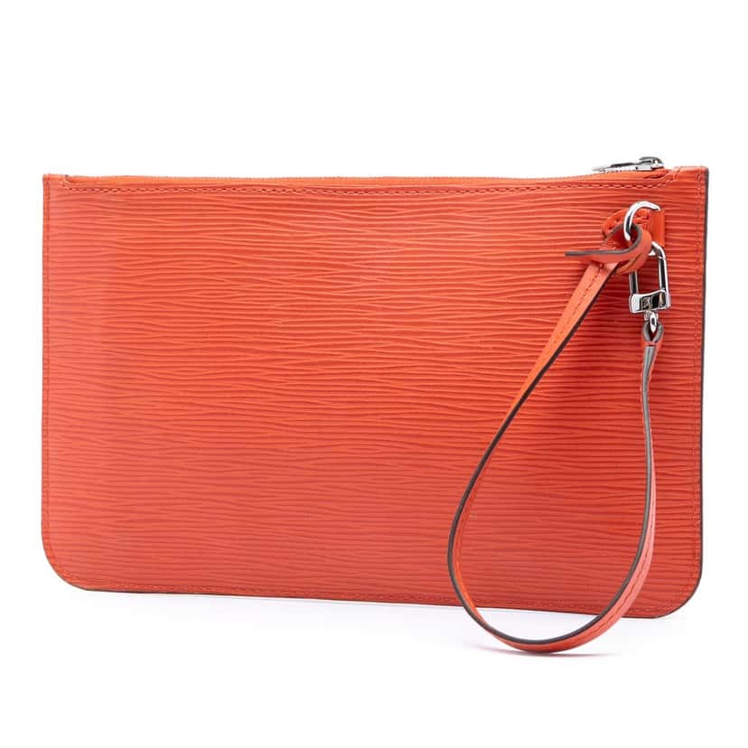 Louis Vuitton Epi Neverfull Pouch Orange Leather Very good condition - Back View