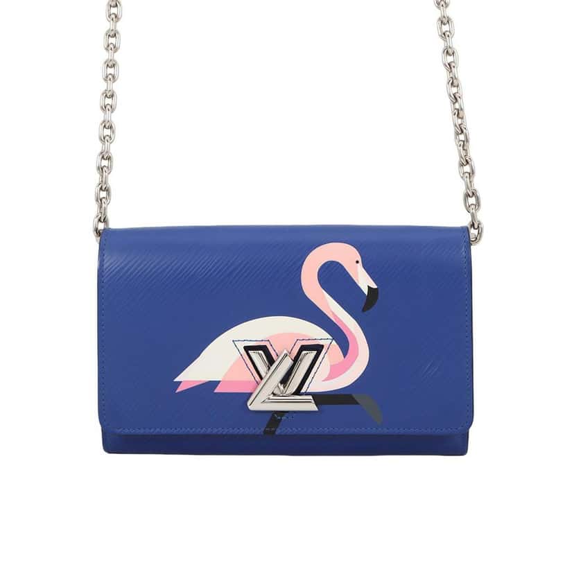 Louis Vuitton Epi Flamingo Twist Wallet On Chain Blue Leather Very good condition - Front View