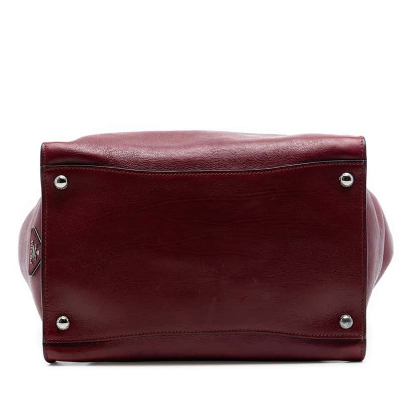 Prada Glace Calf Sound Lock Satchel Red Leather Very good condition - Inside View