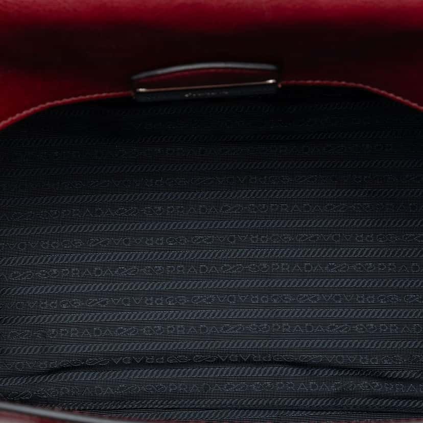Prada Glace Calf Sound Lock Satchel Red Leather Very good condition - Model View