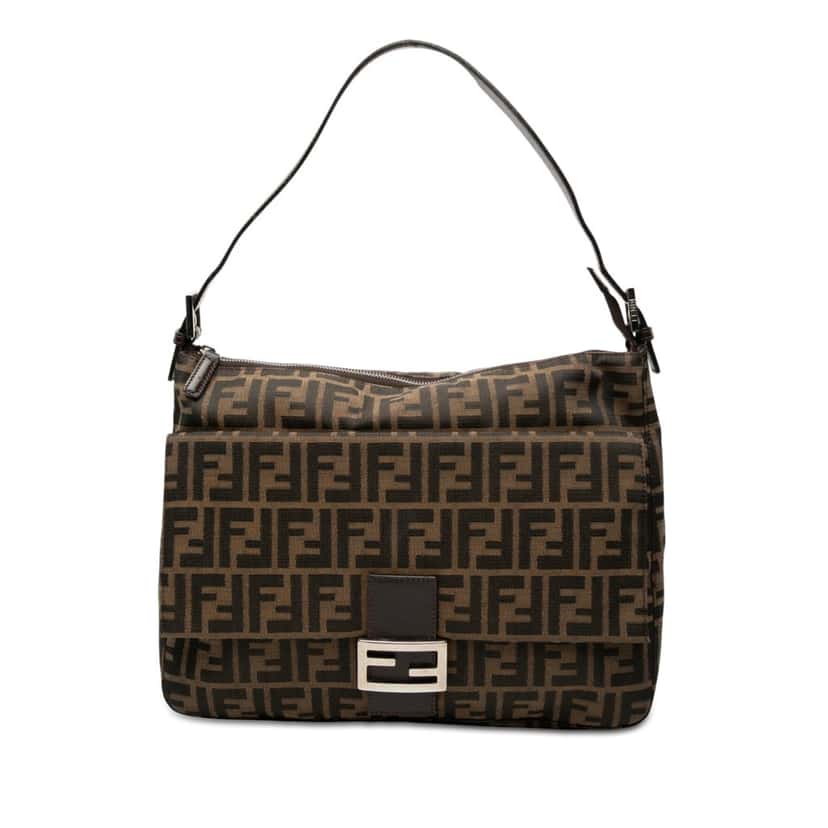Fendi Zucca Canvas Shoulder Bag Brown Very good condition - Front View