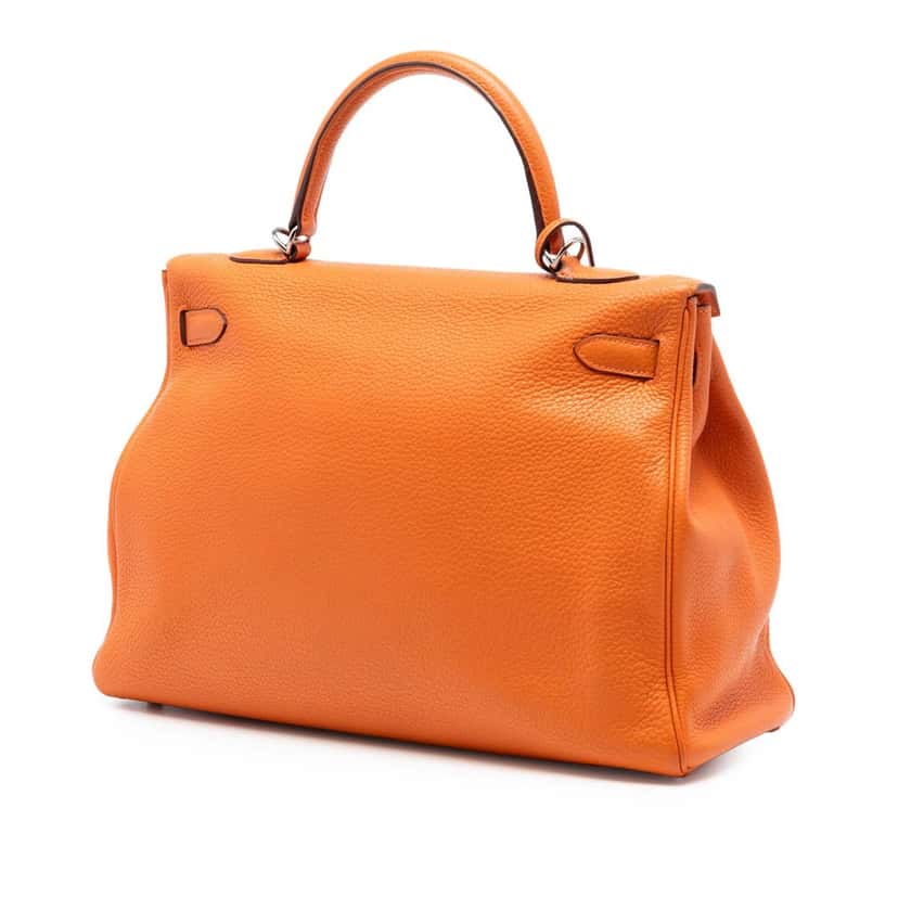 Hermès Togo Kelly II Retourne 35 Orange Leather Very good condition - Back View