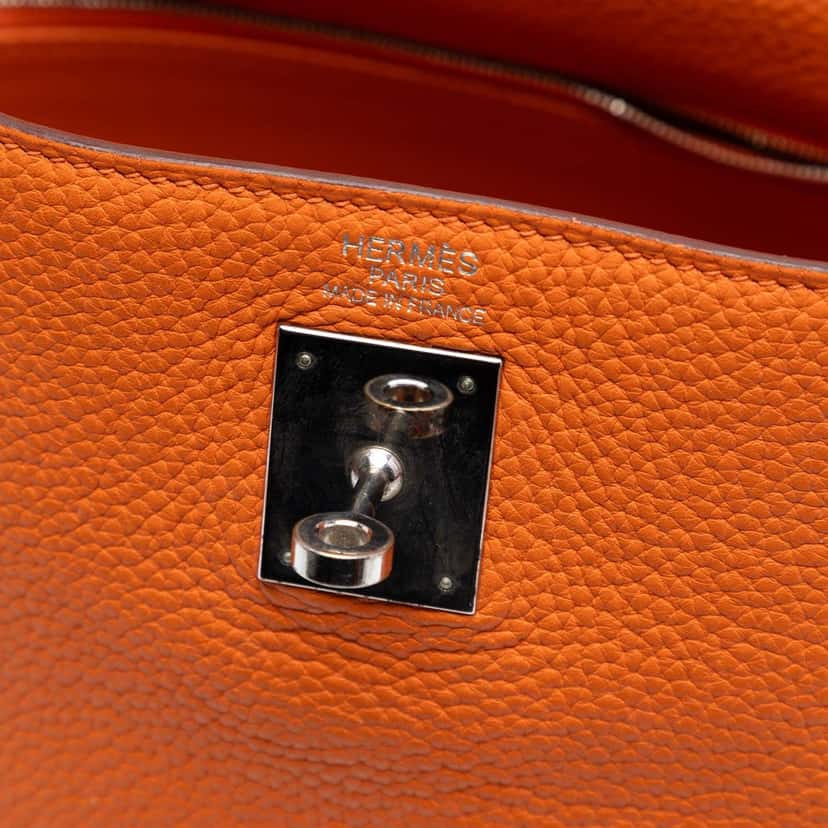 Hermès Togo Kelly II Retourne 35 Orange Leather Very good condition - Box View