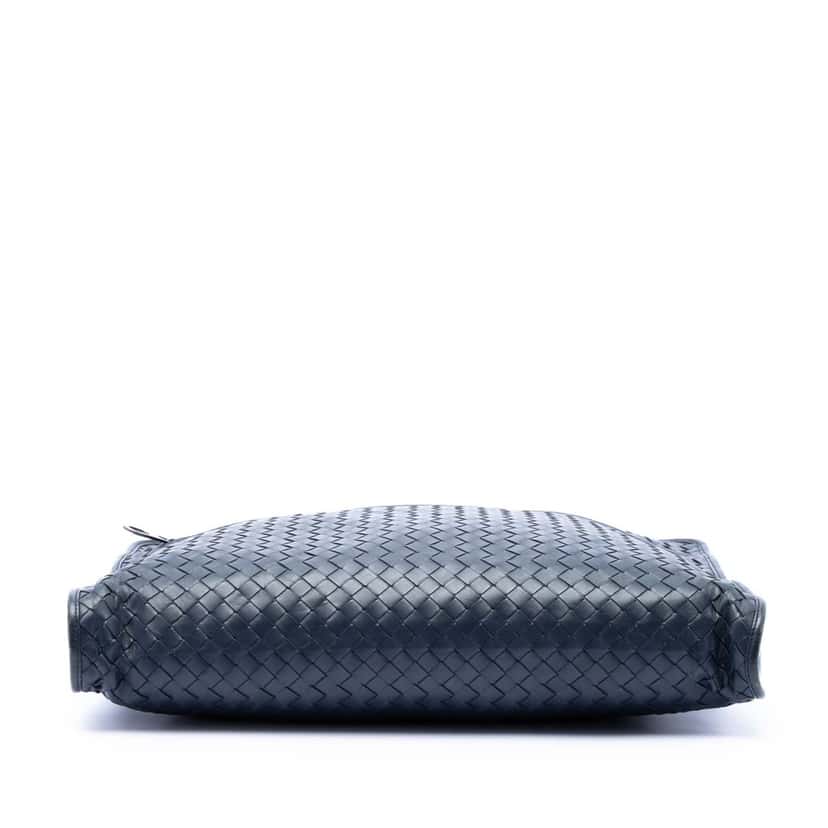 Bottega Veneta Nappa Intrecciato Business Bag Blue Leather Very good condition - Inside View