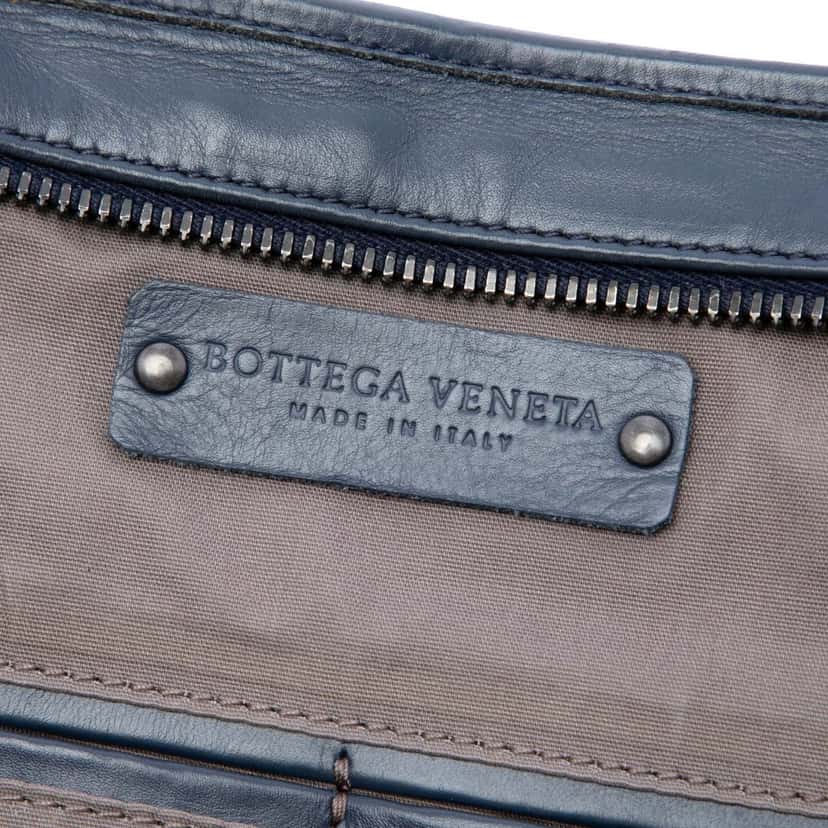 Bottega Veneta Nappa Intrecciato Business Bag Blue Leather Very good condition - Box View