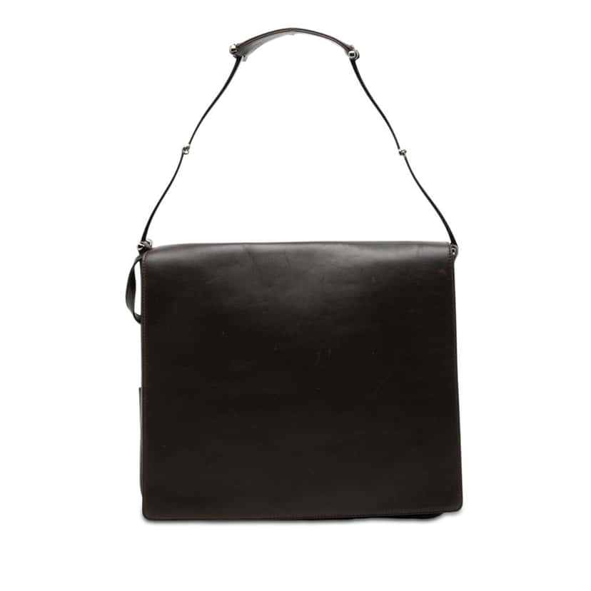 Gucci Leather Horsebit Handbag Brown Leather Very good condition - Front View