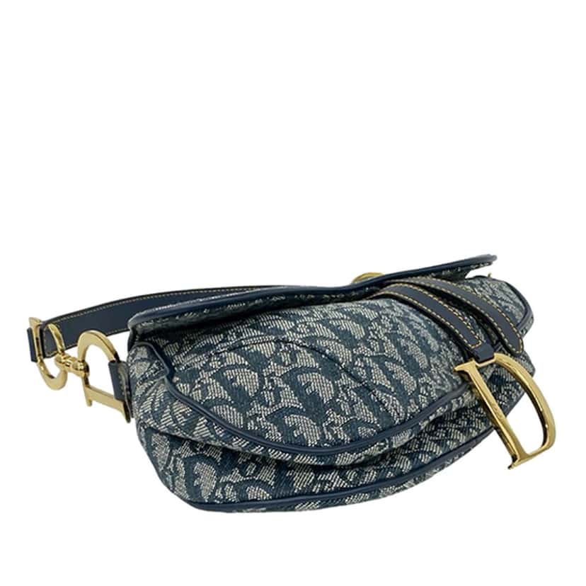 Dior Diorissimo Canvas Saddle Bag Blue Very good condition - Inside View