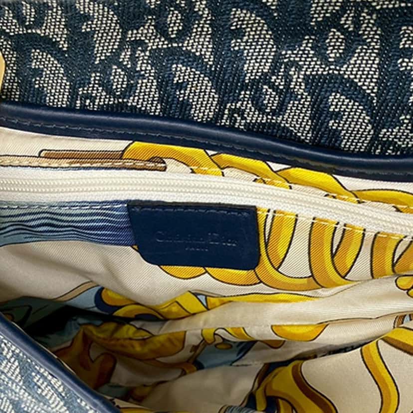 Dior Diorissimo Canvas Saddle Bag Blue Very good condition - Model View