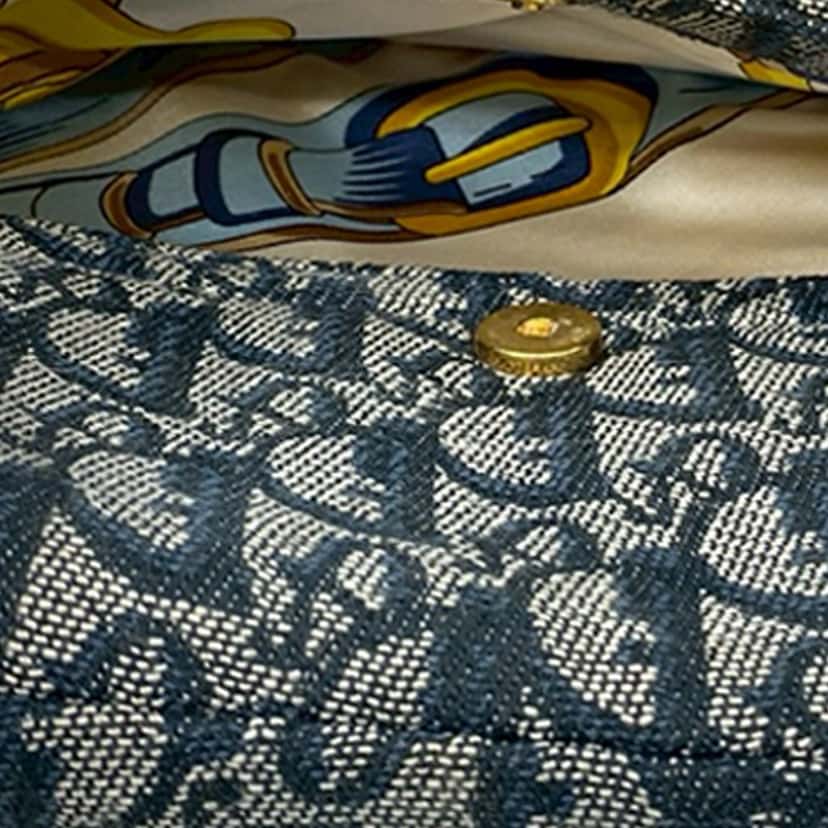 Dior Diorissimo Canvas Saddle Bag Blue Very good condition - Box View