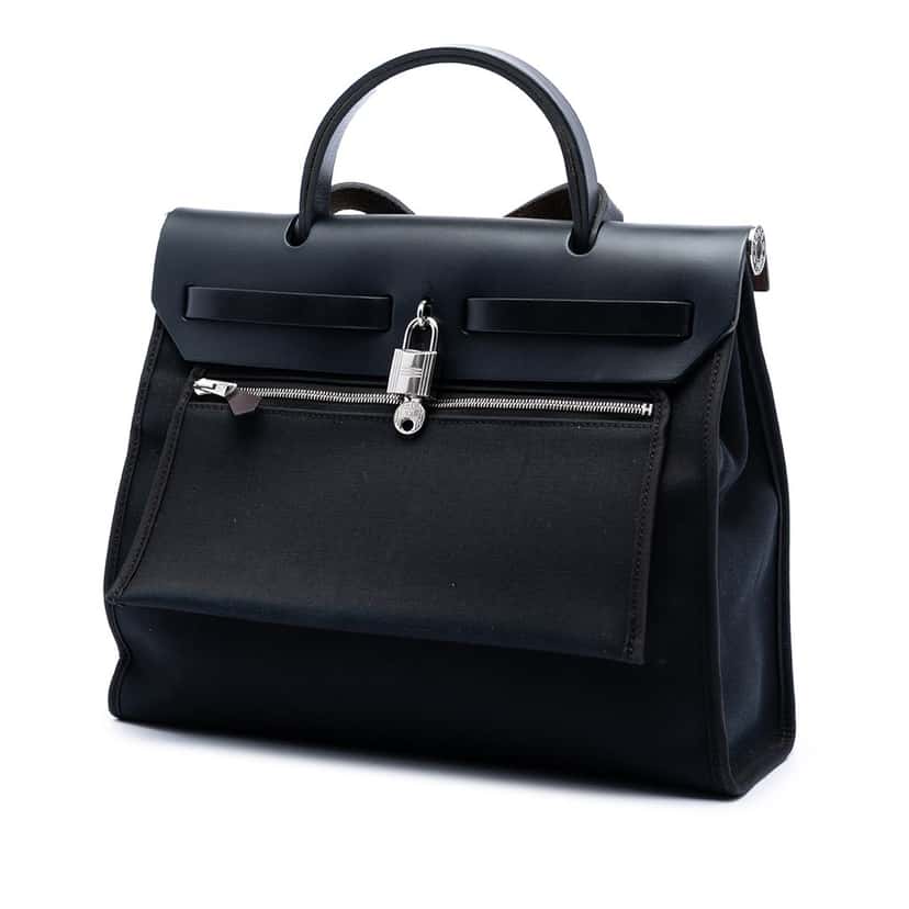 Hermès Toile H Berline Herbag Zip 31 Black Very good condition - Back View