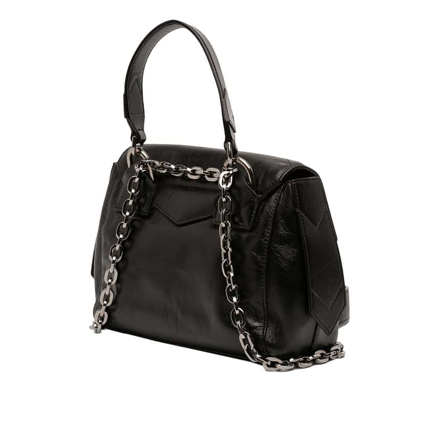 Givenchy Small Glazed Crinkled Leather ID Flap Black Leather Very good condition - Back View