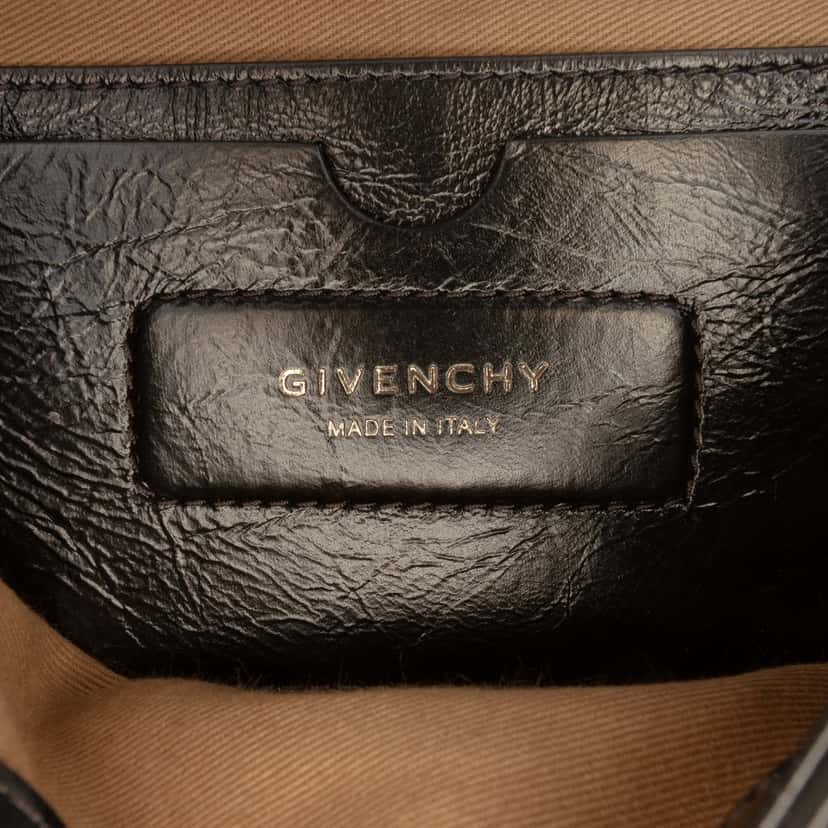 Givenchy Small Glazed Crinkled Leather ID Flap Black Leather Very good condition - Box View