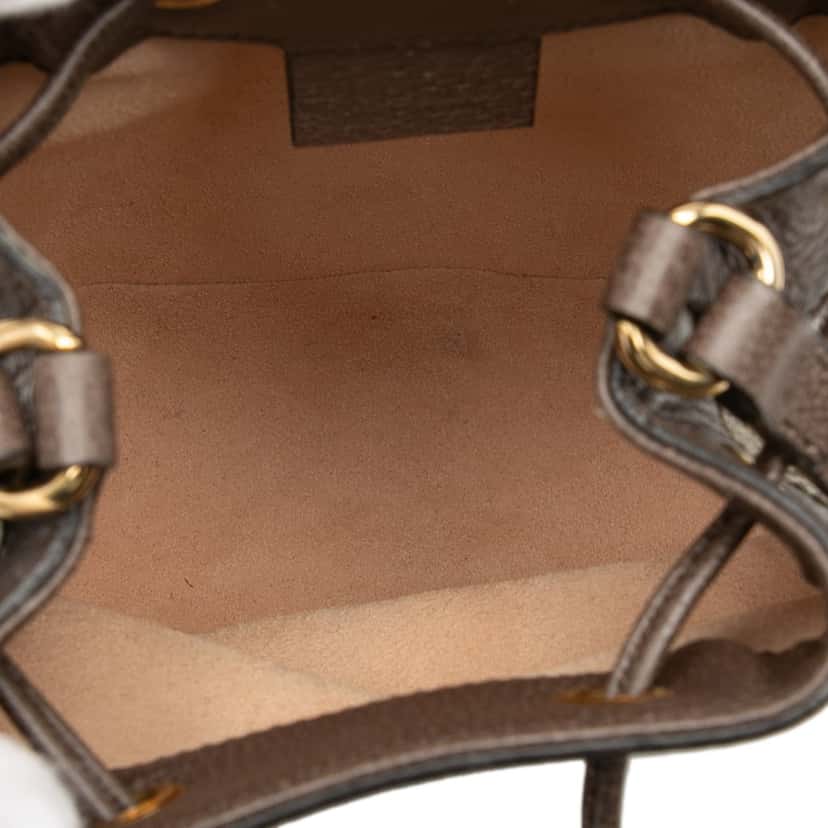 Gucci Mini GG Supreme Web Ophidia Bucket Bag Beige Very good condition - Model View