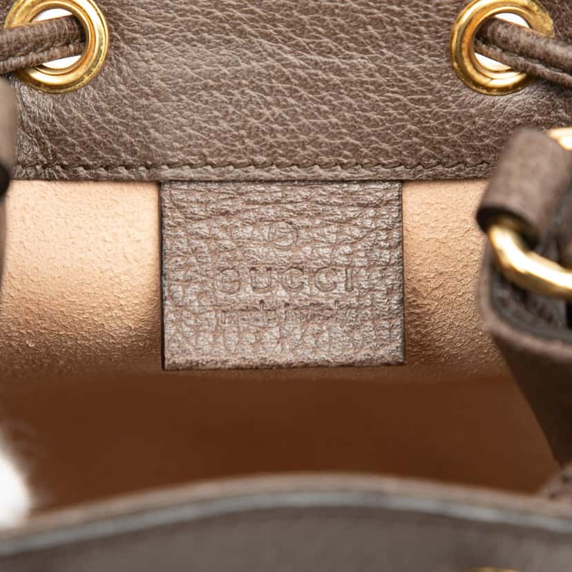 Gucci Mini GG Supreme Web Ophidia Bucket Bag Beige Very good condition - Box View