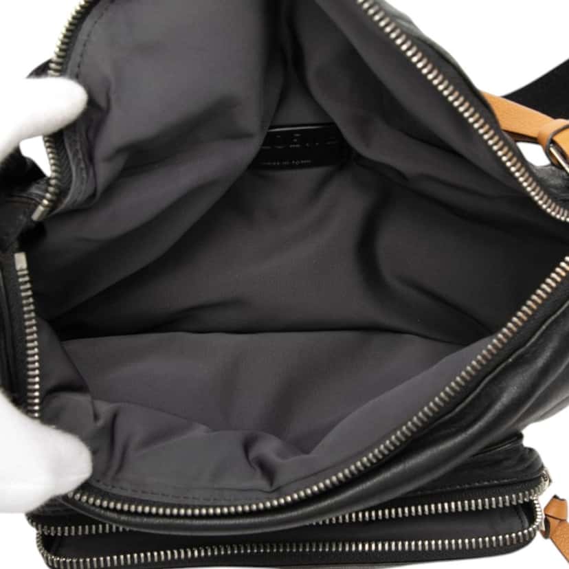 Loewe Nappa Anagram Puffy Belt Bag Black Leather Very good condition - Model View