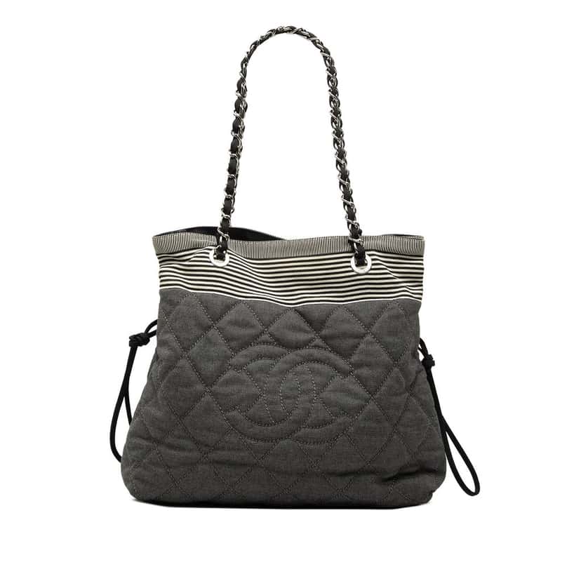 Chanel CC Quilted Denim Bonbon Tote Other Very good condition - Front View