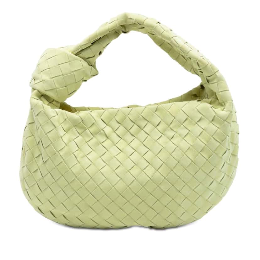 Bottega Veneta Teen Suede Intrecciato Jodie Yellow Leather Very good condition - Front View