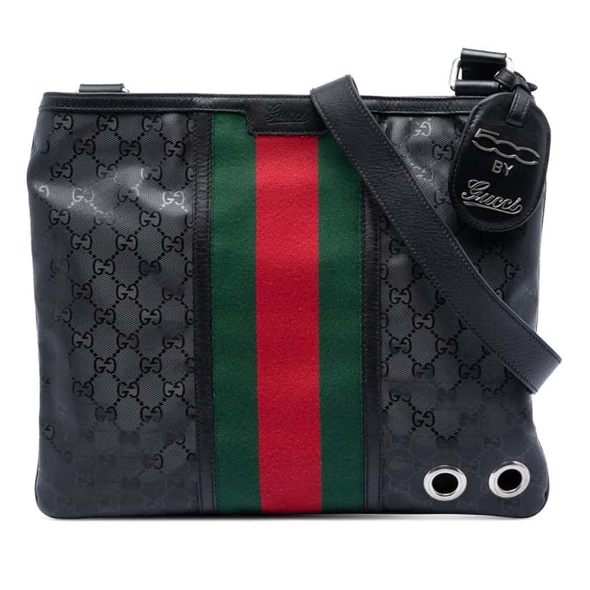 Gucci Fiat 500 Medium GG Imprime Web Messenger Bag Black Very good condition - Front View