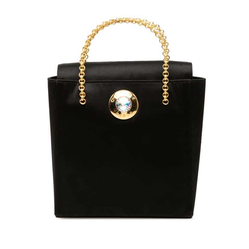 Celine Satin Starball Chain Top Handle Bag Black Very good condition - Front View