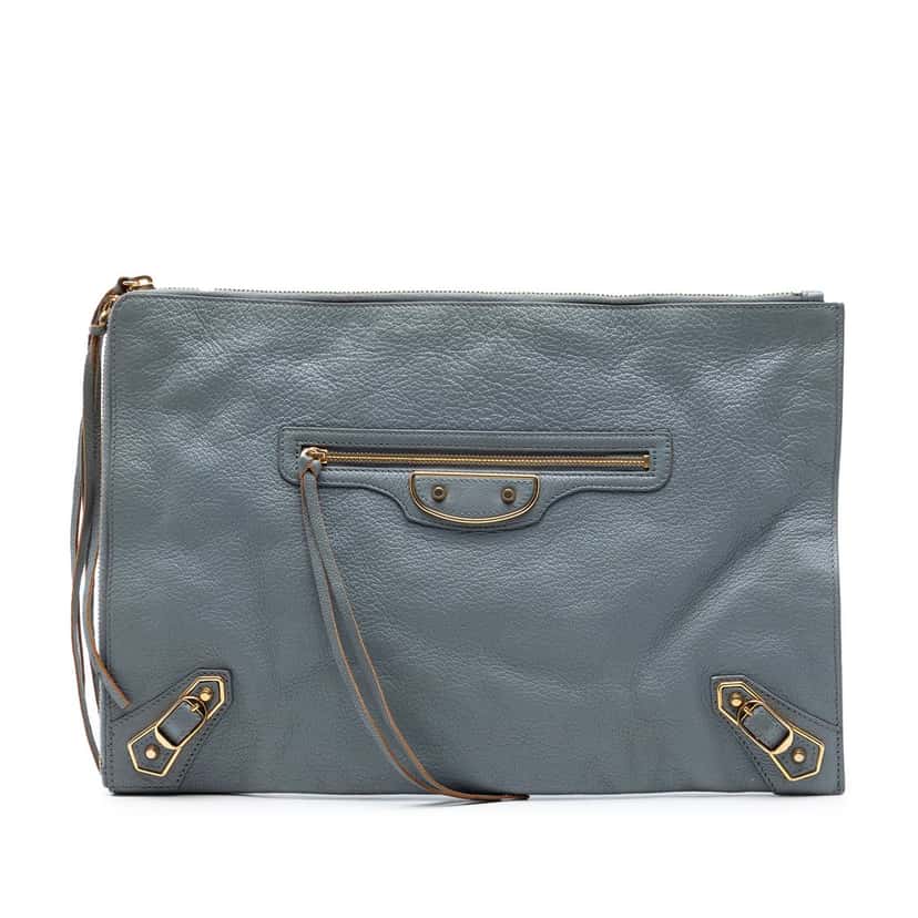 Balenciaga Goatskin Motocross Classic Metallic Edge Clutch Other Leather Very good condition - Front View