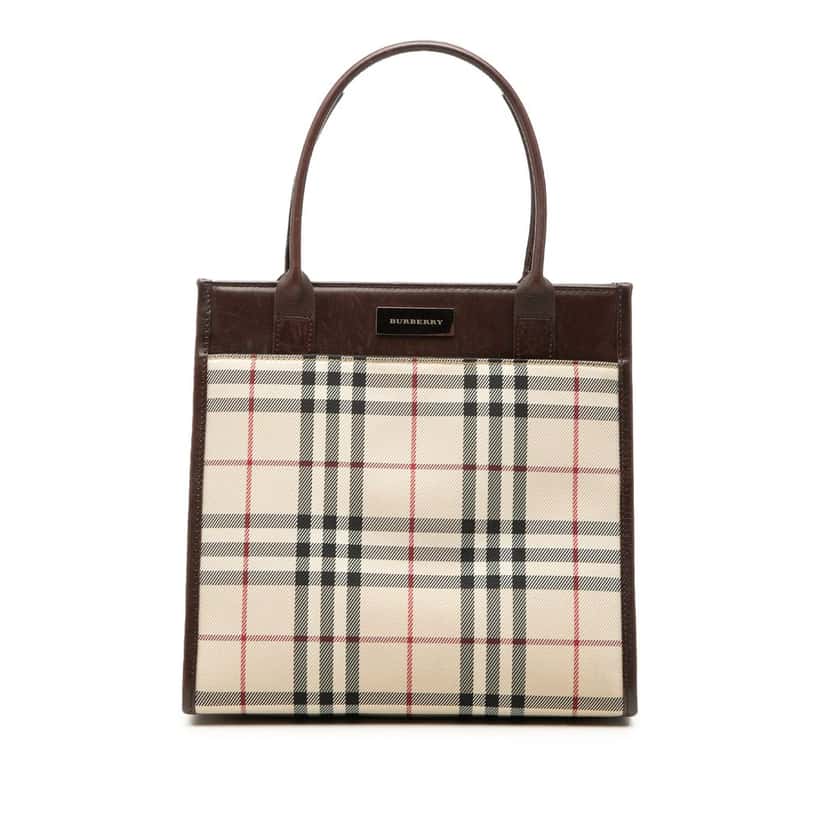 Burberry House Check Canvas Handbag Beige Very good condition - Front View