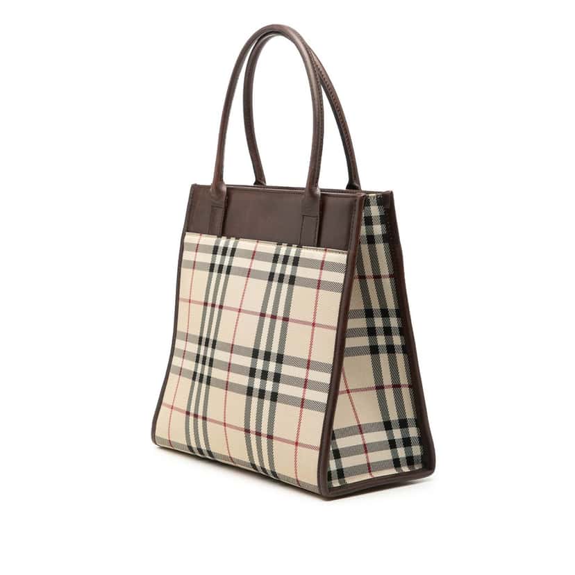Burberry House Check Canvas Handbag Beige Very good condition - Back View