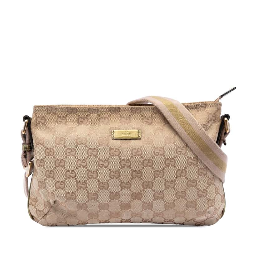 Gucci GG Canvas Web Crossbody Beige Very good condition - Front View