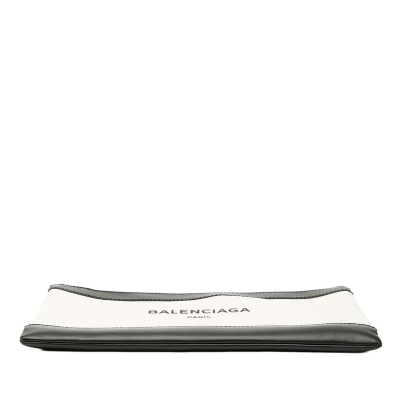 Balenciaga M Canvas Navy Clip Clutch White Very good condition - Inside View