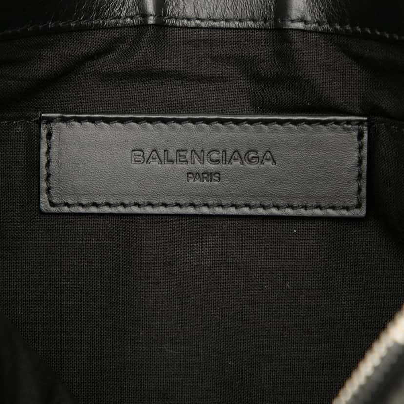 Balenciaga M Canvas Navy Clip Clutch White Very good condition - Box View