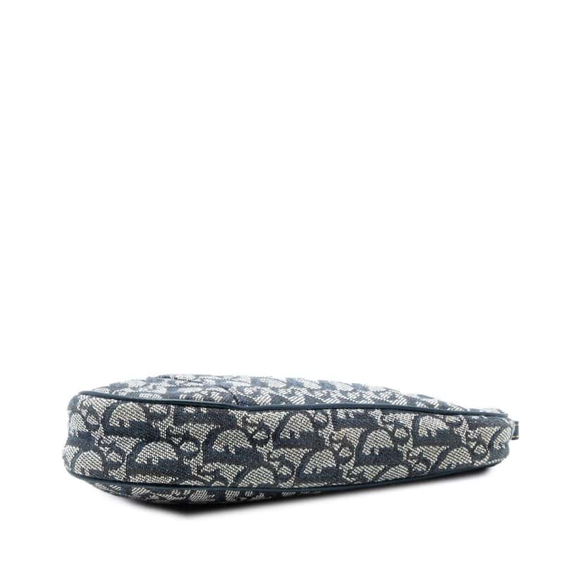 Dior Mini Diorissimo Canvas Saddle Pochette Blue Very good condition - Inside View