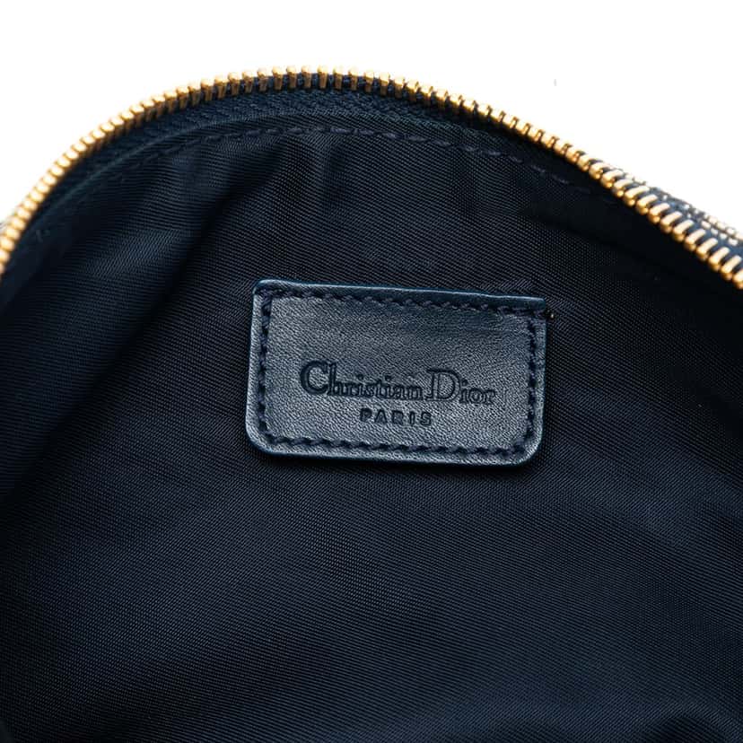 Dior Mini Diorissimo Canvas Saddle Pochette Blue Very good condition - Box View