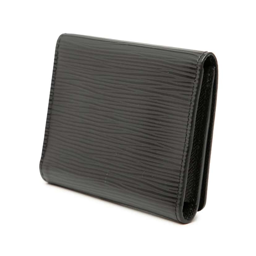 Louis Vuitton Epi Card Case Black Leather Very good condition - Back View