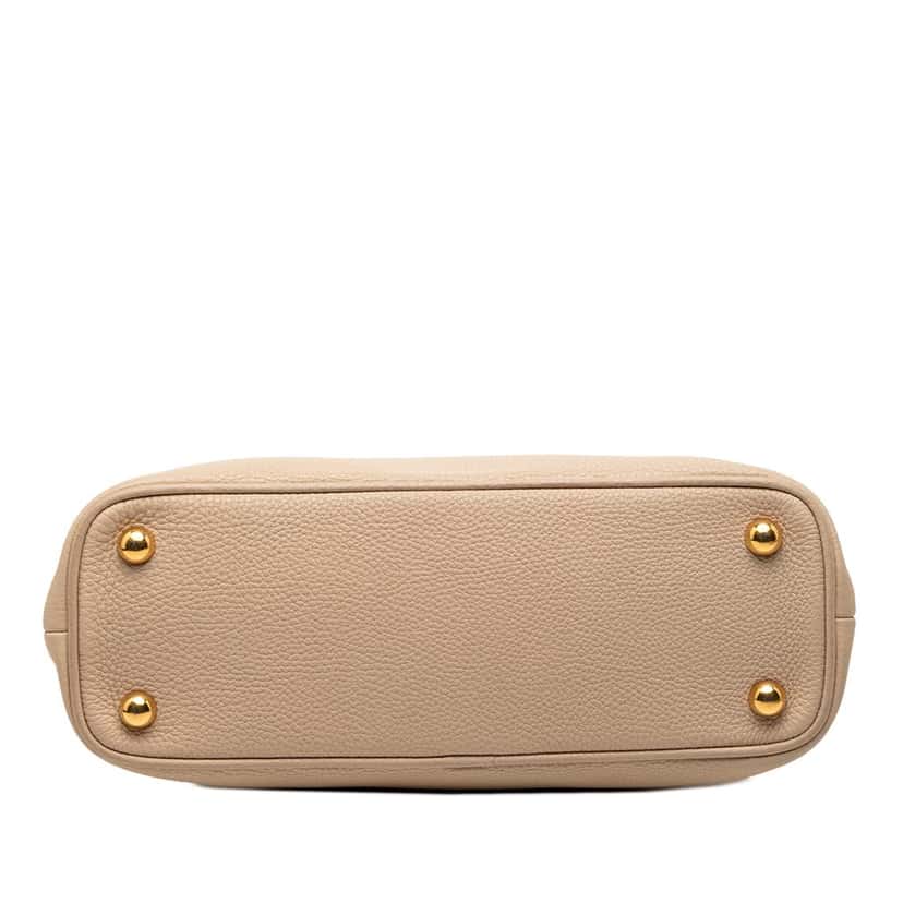 Burberry Small Grained Calfskin Bloomsbury Top Handle Bag Beige Leather Very good condition - Inside View