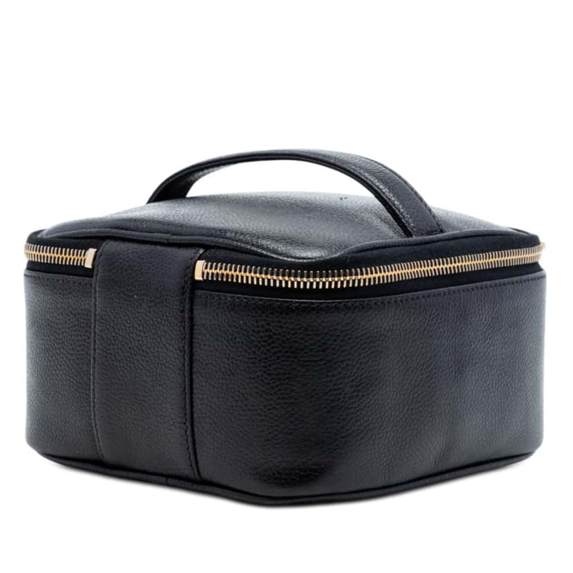 Chanel CC Caviar Vanity Case Black Leather Very good condition - Back View