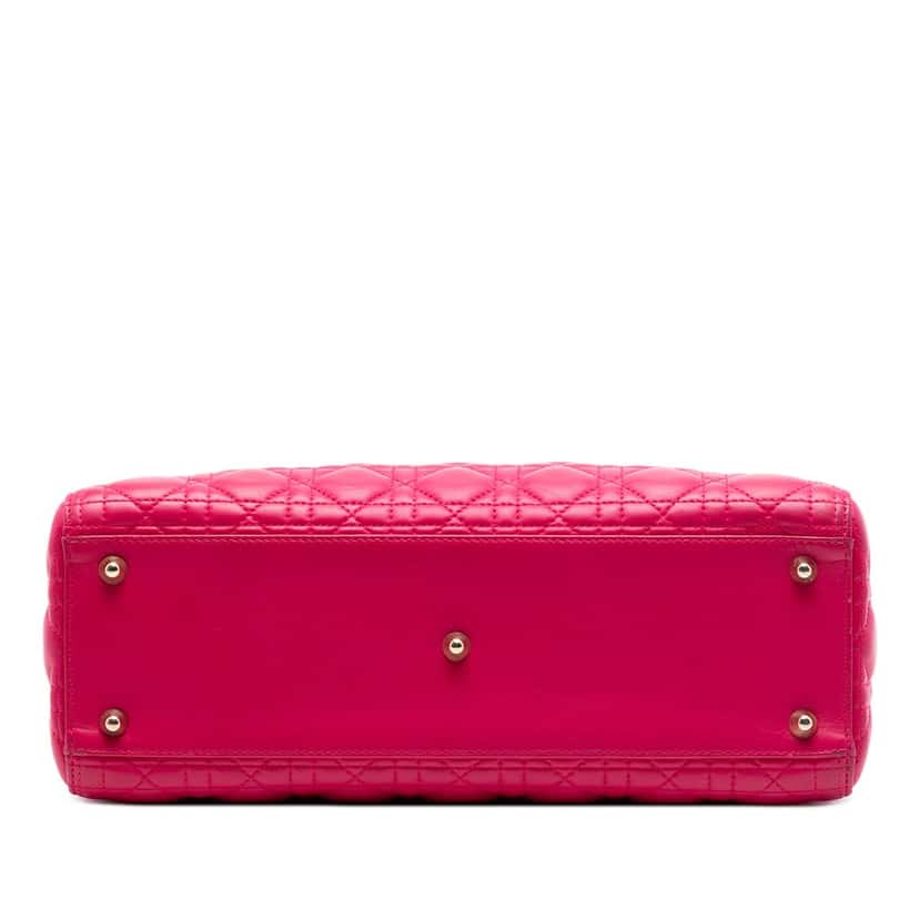 Dior Large Lambskin Cannage Lady Dior Pink Leather Very good condition - Inside View