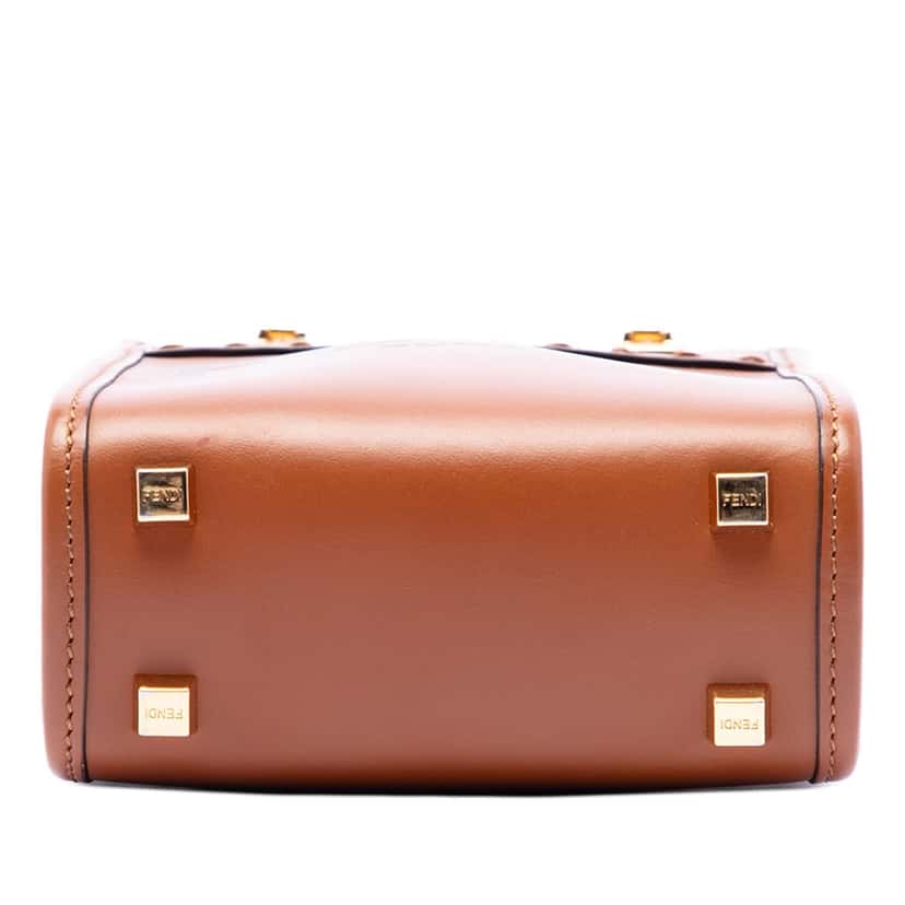 Fendi Mini Leather Sunshine Shopper Tote Brown Leather Very good condition - Inside View