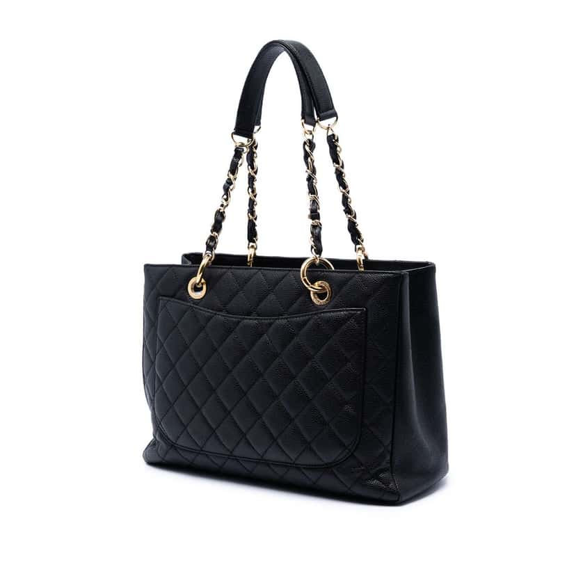 Chanel Caviar Grand Shopping Tote Black Leather Very good condition - Back View