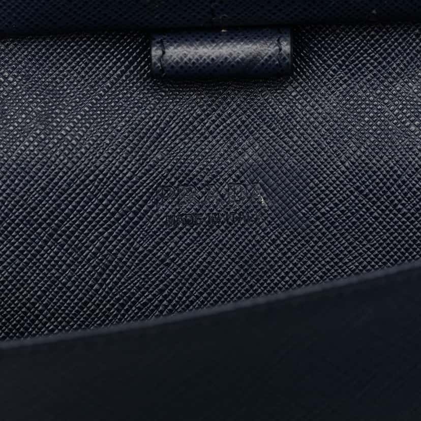 Prada Saffiano Zip Around Long Wallet Blue Leather Very good condition - Box View