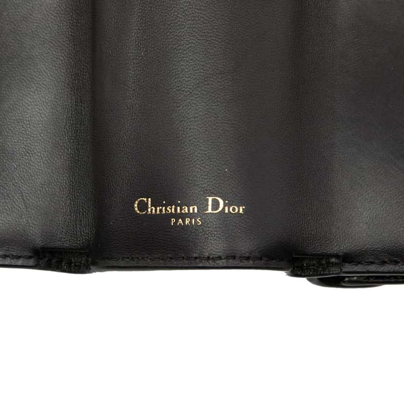 Dior Grained Calfskin Saddle Trifold Wallet Black Leather Very good condition - Box View