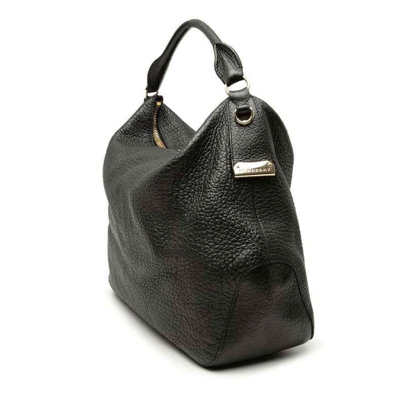 Burberry Grained Calfskin Heritage Ledbury Convertible Hobo Black Leather Very good condition - Back View