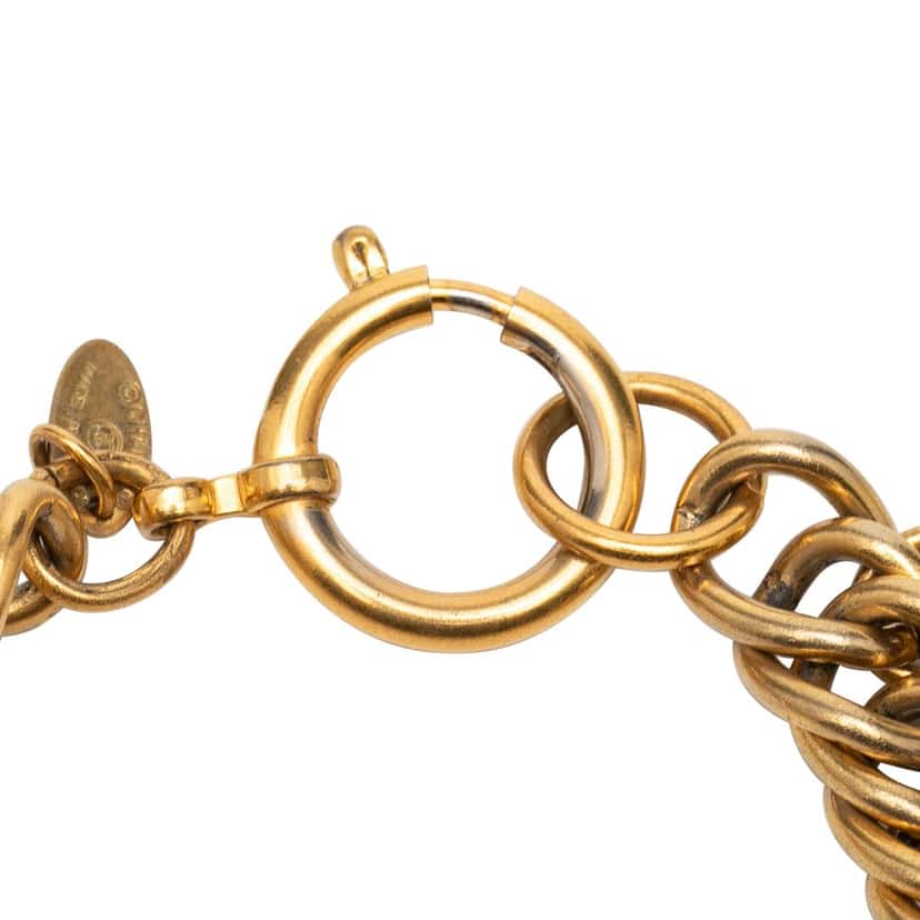 Chanel Gold Plated 31 Rue Cambon Logo Charm Bracelet Gold Metal Very good condition - Box View