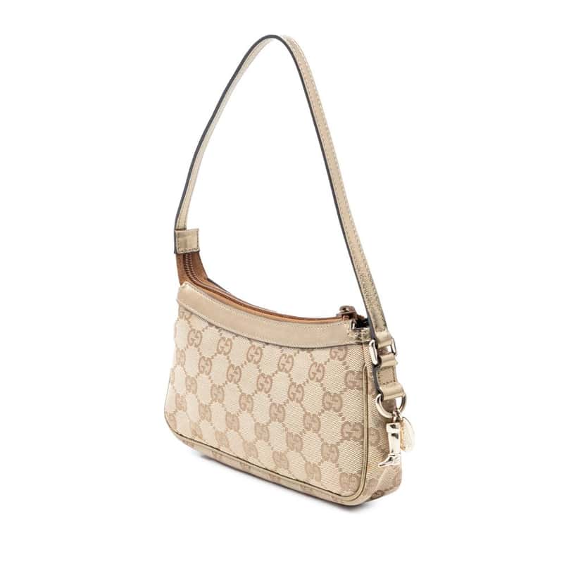 Gucci GG Canvas Shoulder Bag Beige Very good condition - Back View