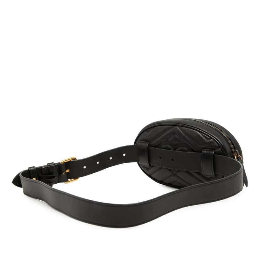 Gucci GG Marmont Matelasse Leather Belt Bag Black Leather Very good condition - Back View