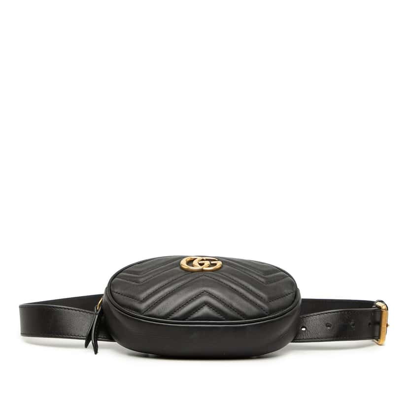 Gucci GG Marmont Matelasse Leather Belt Bag Black Leather Very good condition - Inside View