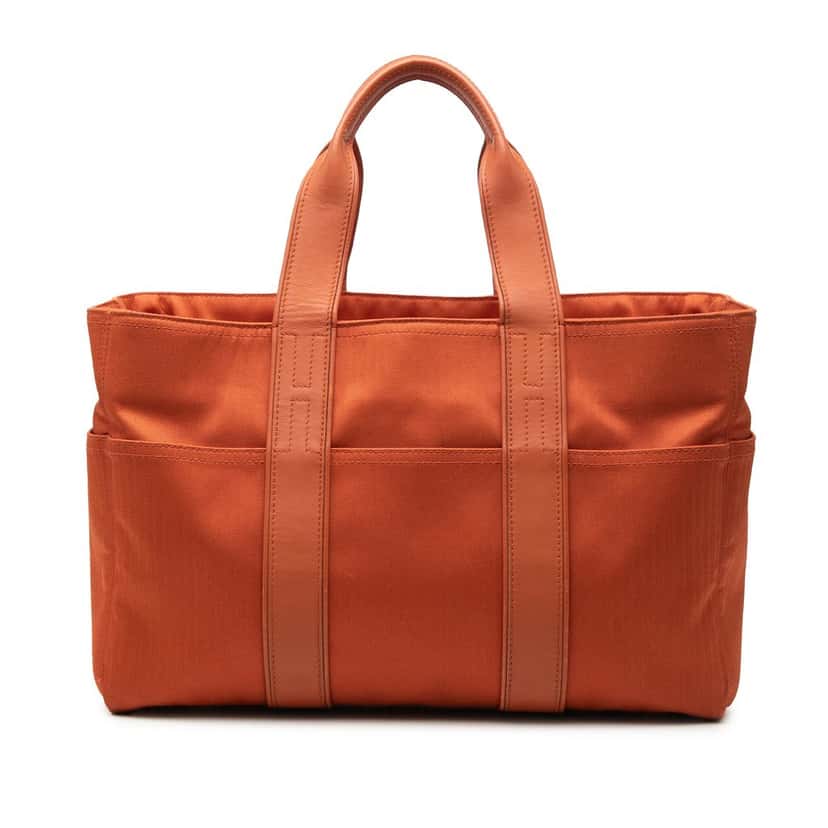 Hermès Toile Acapulco MM Tote Orange Very good condition - Front View