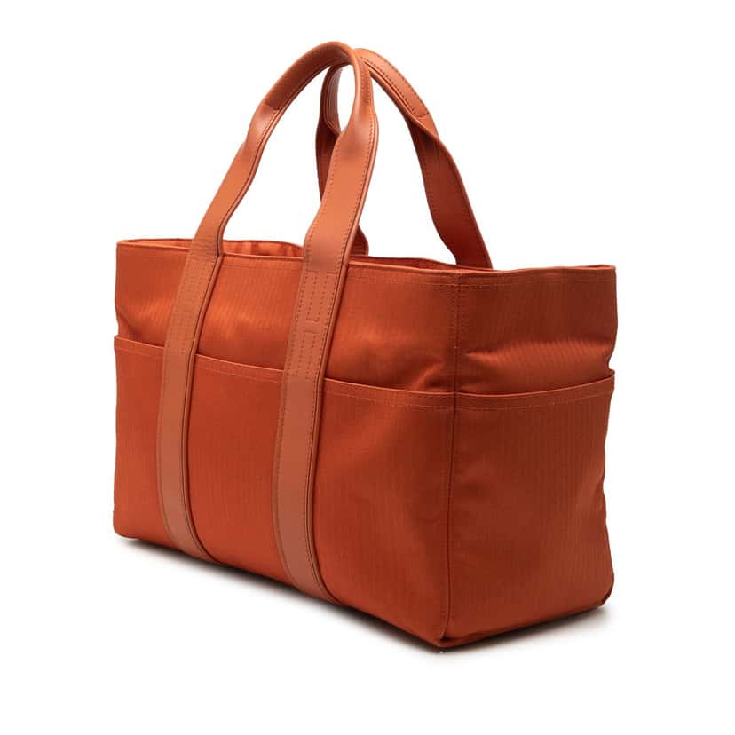 Hermès Toile Acapulco MM Tote Orange Very good condition - Back View