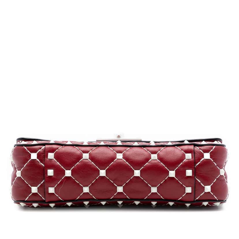 Valentino Small Lambskin Free Rockstud Spike Satchel Red Leather Very good condition - Inside View