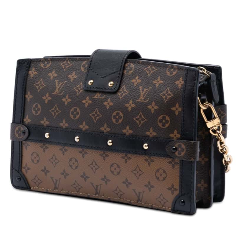 Louis Vuitton Monogram Reverse Trunk Clutch Brown Very good condition - Back View